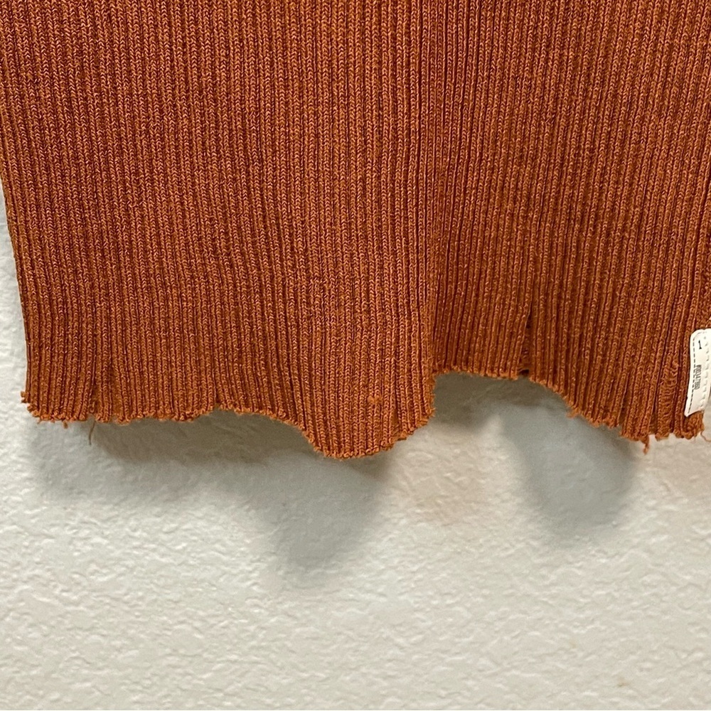 Forever 21 Spaghetti Strap Rust Body Hugging MIDI Raw Hem SMALL - Picture 6 of 6